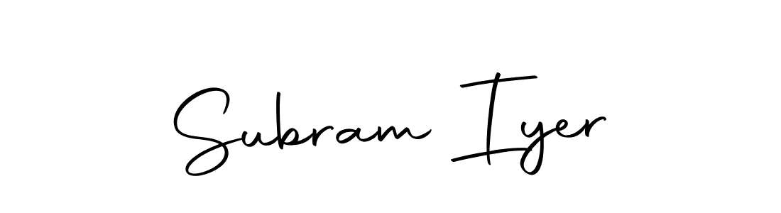 Make a beautiful signature design for name Subram Iyer. With this signature (Autography-DOLnW) style, you can create a handwritten signature for free. Subram Iyer signature style 10 images and pictures png