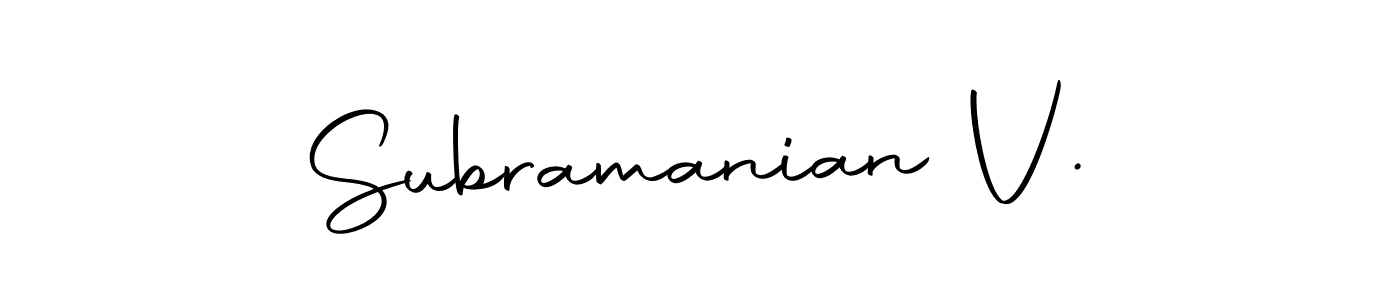 You should practise on your own different ways (Autography-DOLnW) to write your name (Subramanian V.) in signature. don't let someone else do it for you. Subramanian V. signature style 10 images and pictures png