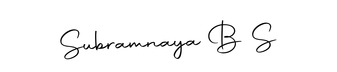 Design your own signature with our free online signature maker. With this signature software, you can create a handwritten (Autography-DOLnW) signature for name Subramnaya B S. Subramnaya B S signature style 10 images and pictures png