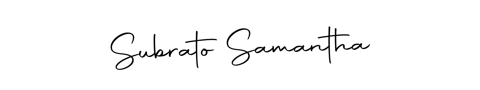 How to make Subrato Samantha name signature. Use Autography-DOLnW style for creating short signs online. This is the latest handwritten sign. Subrato Samantha signature style 10 images and pictures png