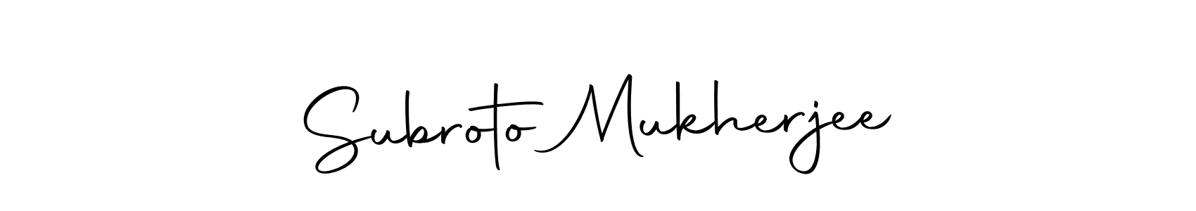 Create a beautiful signature design for name Subroto Mukherjee. With this signature (Autography-DOLnW) fonts, you can make a handwritten signature for free. Subroto Mukherjee signature style 10 images and pictures png