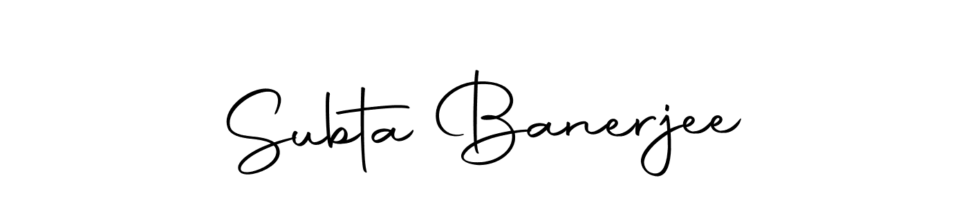 Design your own signature with our free online signature maker. With this signature software, you can create a handwritten (Autography-DOLnW) signature for name Subta Banerjee. Subta Banerjee signature style 10 images and pictures png