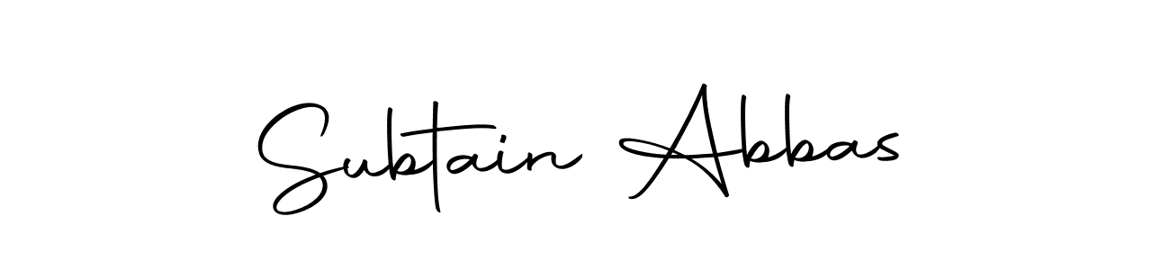 Similarly Autography-DOLnW is the best handwritten signature design. Signature creator online .You can use it as an online autograph creator for name Subtain Abbas. Subtain Abbas signature style 10 images and pictures png