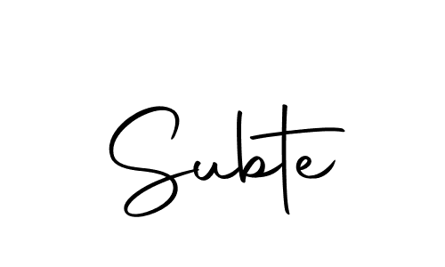 Create a beautiful signature design for name Subte. With this signature (Autography-DOLnW) fonts, you can make a handwritten signature for free. Subte signature style 10 images and pictures png