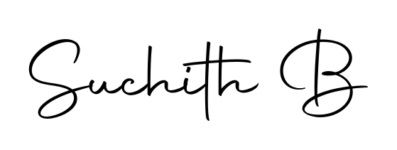 Try this chic Suchith B handwritten sign style. Using Autography-DOLnW font elements, it gives your name a sleek, memorable identity. Suchith B signature style 10 images and pictures png