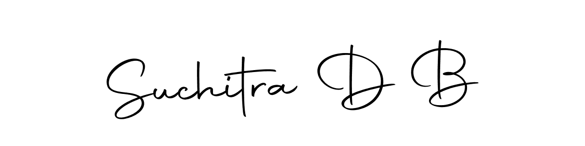 How to make Suchitra D B name signature. Use Autography-DOLnW style for creating short signs online. This is the latest handwritten sign. Suchitra D B signature style 10 images and pictures png