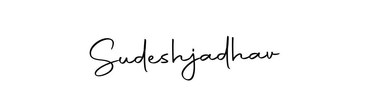 How to make Sudeshjadhav name signature. Use Autography-DOLnW style for creating short signs online. This is the latest handwritten sign. Sudeshjadhav signature style 10 images and pictures png
