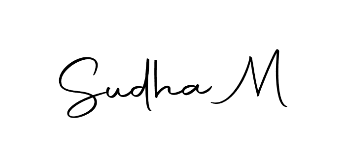 You should practise on your own different ways (Autography-DOLnW) to write your name (Sudha M) in signature. don't let someone else do it for you. Sudha M signature style 10 images and pictures png