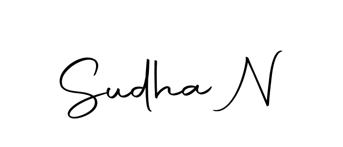 Design your own signature with our free online signature maker. With this signature software, you can create a handwritten (Autography-DOLnW) signature for name Sudha N. Sudha N signature style 10 images and pictures png