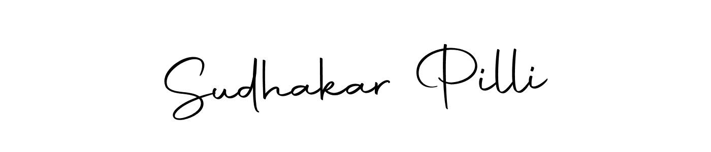 How to make Sudhakar Pilli name signature. Use Autography-DOLnW style for creating short signs online. This is the latest handwritten sign. Sudhakar Pilli signature style 10 images and pictures png