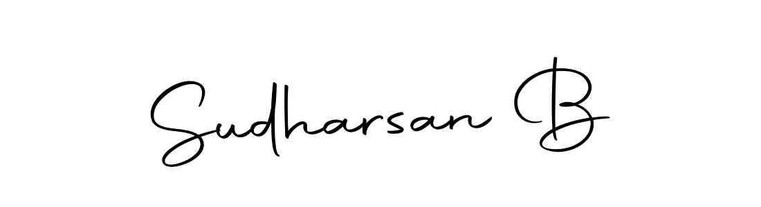 Create a beautiful signature design for name Sudharsan B. With this signature (Autography-DOLnW) fonts, you can make a handwritten signature for free. Sudharsan B signature style 10 images and pictures png