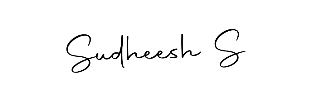 How to make Sudheesh S name signature. Use Autography-DOLnW style for creating short signs online. This is the latest handwritten sign. Sudheesh S signature style 10 images and pictures png