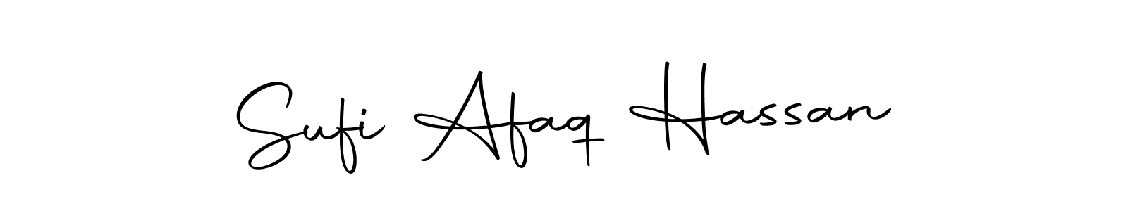 How to make Sufi Afaq Hassan name signature. Use Autography-DOLnW style for creating short signs online. This is the latest handwritten sign. Sufi Afaq Hassan signature style 10 images and pictures png