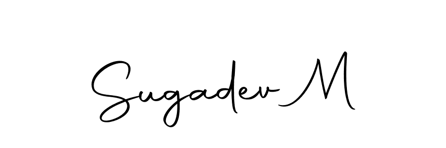 You should practise on your own different ways (Autography-DOLnW) to write your name (Sugadev M) in signature. don't let someone else do it for you. Sugadev M signature style 10 images and pictures png