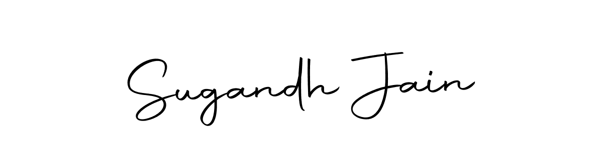 How to make Sugandh Jain name signature. Use Autography-DOLnW style for creating short signs online. This is the latest handwritten sign. Sugandh Jain signature style 10 images and pictures png