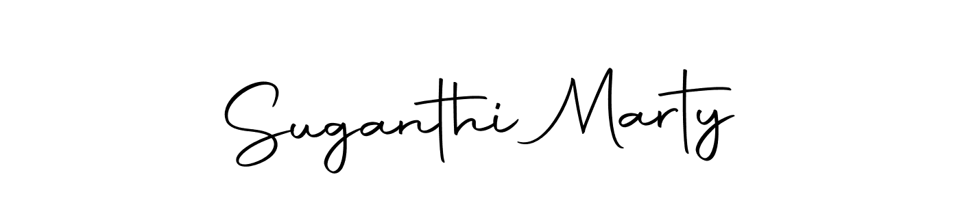 How to make Suganthi Marty name signature. Use Autography-DOLnW style for creating short signs online. This is the latest handwritten sign. Suganthi Marty signature style 10 images and pictures png