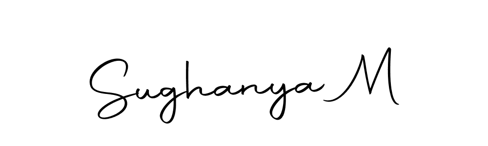 Use a signature maker to create a handwritten signature online. With this signature software, you can design (Autography-DOLnW) your own signature for name Sughanya M. Sughanya M signature style 10 images and pictures png