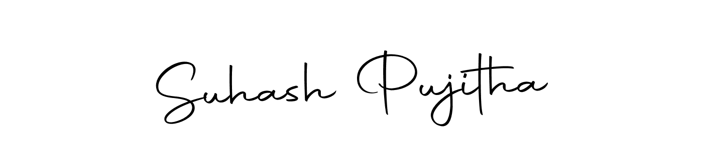 The best way (Autography-DOLnW) to make a short signature is to pick only two or three words in your name. The name Suhash Pujitha include a total of six letters. For converting this name. Suhash Pujitha signature style 10 images and pictures png