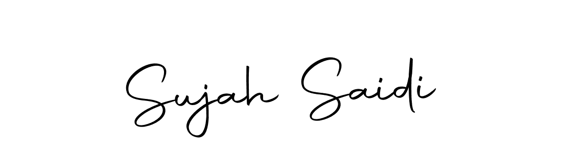 How to make Sujah Saidi name signature. Use Autography-DOLnW style for creating short signs online. This is the latest handwritten sign. Sujah Saidi signature style 10 images and pictures png
