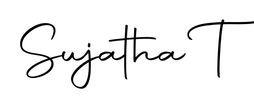 Personalize your online presence with Sujatha T signature rendered in elegant Autography-DOLnW font. Great for website footers and blogs. Sujatha T signature style 10 images and pictures png