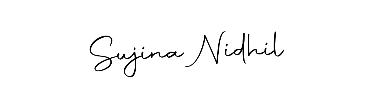 This is the best signature style for the Sujina Nidhil name. Also you like these signature font (Autography-DOLnW). Mix name signature. Sujina Nidhil signature style 10 images and pictures png