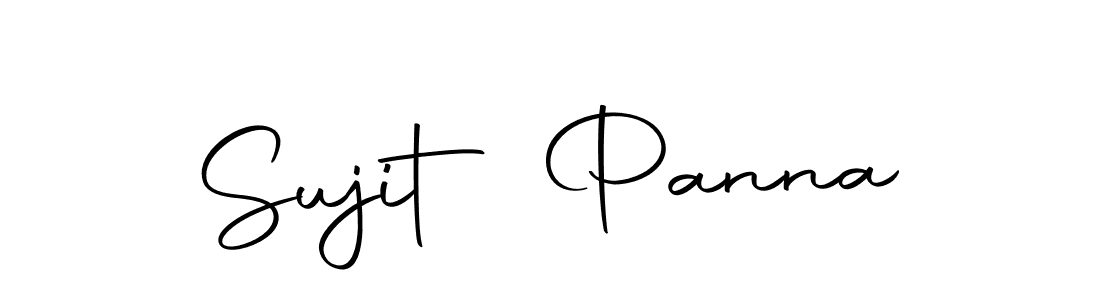 How to make Sujit Panna name signature. Use Autography-DOLnW style for creating short signs online. This is the latest handwritten sign. Sujit Panna signature style 10 images and pictures png