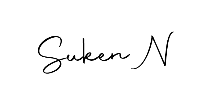 Design your own signature with our free online signature maker. With this signature software, you can create a handwritten (Autography-DOLnW) signature for name Suken N. Suken N signature style 10 images and pictures png