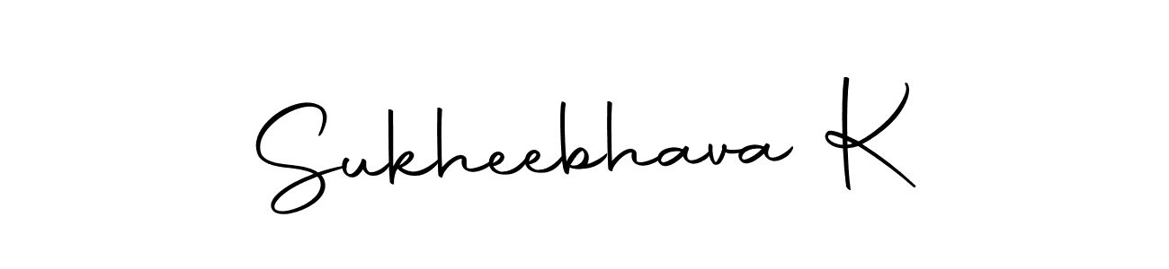 Use a signature maker to create a handwritten signature online. With this signature software, you can design (Autography-DOLnW) your own signature for name Sukheebhava K. Sukheebhava K signature style 10 images and pictures png