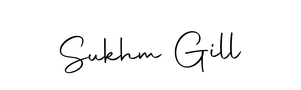 Sukhm Gill stylish signature style. Best Handwritten Sign (Autography-DOLnW) for my name. Handwritten Signature Collection Ideas for my name Sukhm Gill. Sukhm Gill signature style 10 images and pictures png