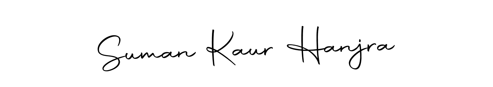 How to make Suman Kaur Hanjra name signature. Use Autography-DOLnW style for creating short signs online. This is the latest handwritten sign. Suman Kaur Hanjra signature style 10 images and pictures png