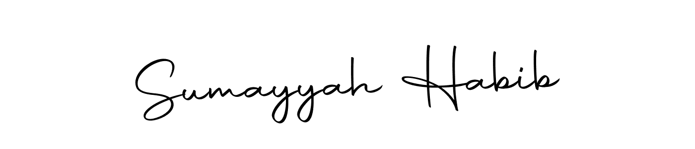 Make a beautiful signature design for name Sumayyah Habib. With this signature (Autography-DOLnW) style, you can create a handwritten signature for free. Sumayyah Habib signature style 10 images and pictures png