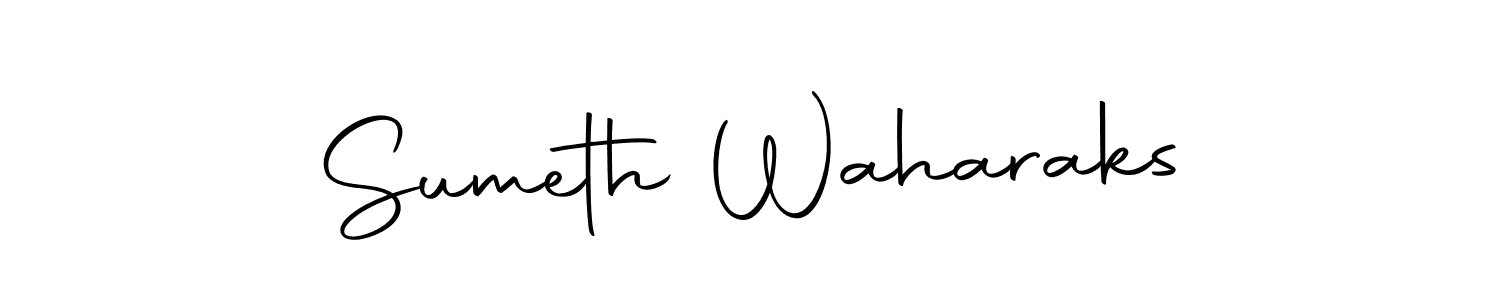 How to make Sumeth Waharaks name signature. Use Autography-DOLnW style for creating short signs online. This is the latest handwritten sign. Sumeth Waharaks signature style 10 images and pictures png