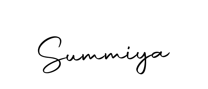 Design your own signature with our free online signature maker. With this signature software, you can create a handwritten (Autography-DOLnW) signature for name Summiya. Summiya signature style 10 images and pictures png