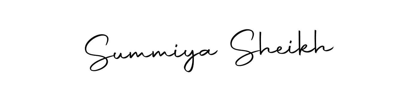 How to make Summiya Sheikh name signature. Use Autography-DOLnW style for creating short signs online. This is the latest handwritten sign. Summiya Sheikh signature style 10 images and pictures png