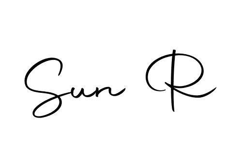 How to make Sun R name signature. Use Autography-DOLnW style for creating short signs online. This is the latest handwritten sign. Sun R signature style 10 images and pictures png