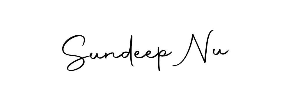 How to make Sundeep Nu name signature. Use Autography-DOLnW style for creating short signs online. This is the latest handwritten sign. Sundeep Nu signature style 10 images and pictures png