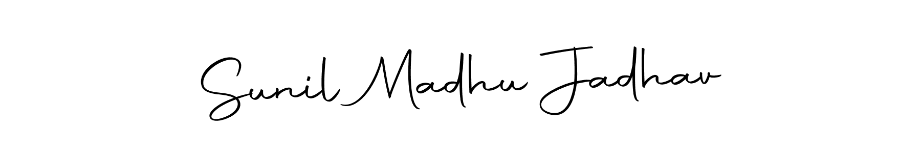 This is the best signature style for the Sunil Madhu Jadhav name. Also you like these signature font (Autography-DOLnW). Mix name signature. Sunil Madhu Jadhav signature style 10 images and pictures png