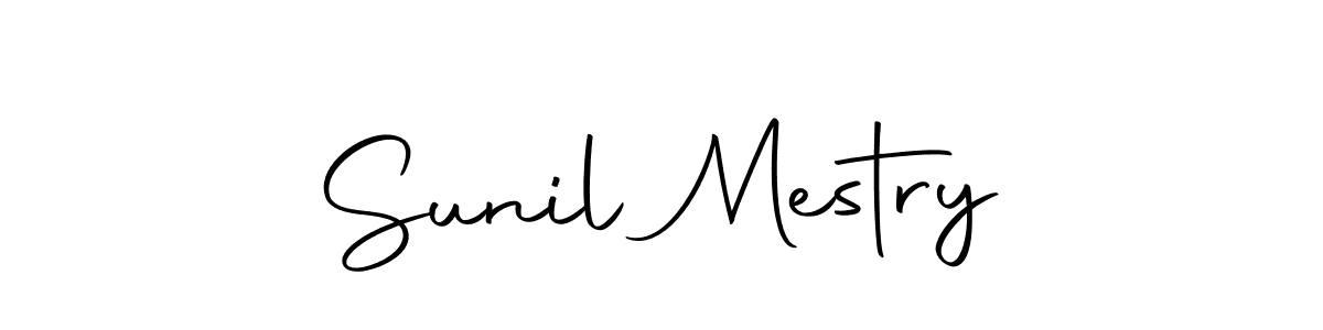 How to make Sunil Mestry name signature. Use Autography-DOLnW style for creating short signs online. This is the latest handwritten sign. Sunil Mestry signature style 10 images and pictures png