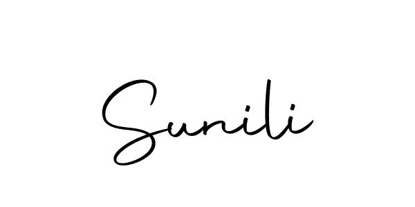 You should practise on your own different ways (Autography-DOLnW) to write your name (Sunili) in signature. don't let someone else do it for you. Sunili signature style 10 images and pictures png