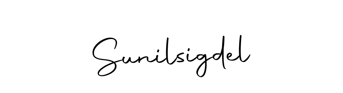 How to make Sunilsigdel name signature. Use Autography-DOLnW style for creating short signs online. This is the latest handwritten sign. Sunilsigdel signature style 10 images and pictures png