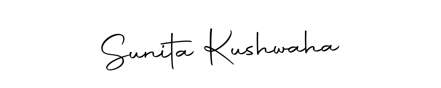 How to make Sunita Kushwaha name signature. Use Autography-DOLnW style for creating short signs online. This is the latest handwritten sign. Sunita Kushwaha signature style 10 images and pictures png