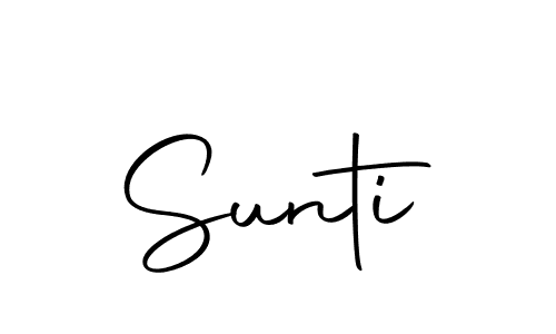 Use a signature maker to create a handwritten signature online. With this signature software, you can design (Autography-DOLnW) your own signature for name Sunti. Sunti signature style 10 images and pictures png