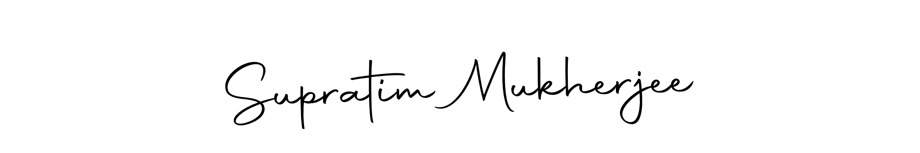 How to make Supratim Mukherjee name signature. Use Autography-DOLnW style for creating short signs online. This is the latest handwritten sign. Supratim Mukherjee signature style 10 images and pictures png