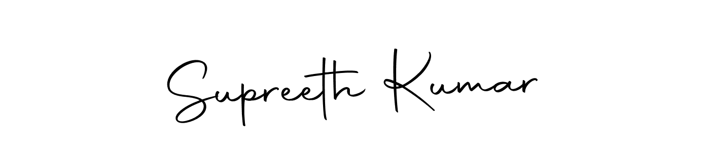 Create a beautiful signature design for name Supreeth Kumar. With this signature (Autography-DOLnW) fonts, you can make a handwritten signature for free. Supreeth Kumar signature style 10 images and pictures png