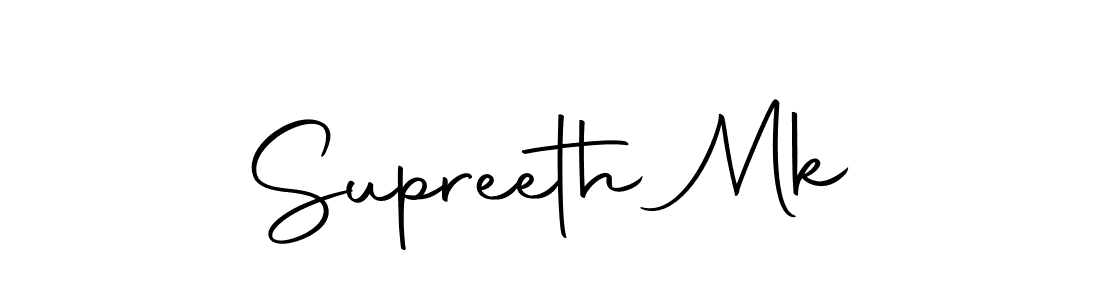 How to make Supreeth Mk name signature. Use Autography-DOLnW style for creating short signs online. This is the latest handwritten sign. Supreeth Mk signature style 10 images and pictures png