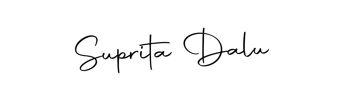 How to make Suprita Dalu name signature. Use Autography-DOLnW style for creating short signs online. This is the latest handwritten sign. Suprita Dalu signature style 10 images and pictures png