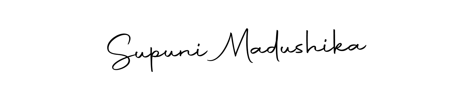 How to make Supuni Madushika name signature. Use Autography-DOLnW style for creating short signs online. This is the latest handwritten sign. Supuni Madushika signature style 10 images and pictures png