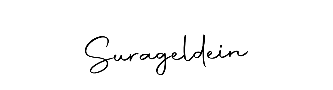 How to make Surageldein name signature. Use Autography-DOLnW style for creating short signs online. This is the latest handwritten sign. Surageldein signature style 10 images and pictures png