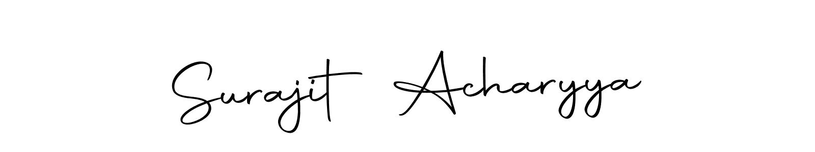 How to make Surajit Acharyya name signature. Use Autography-DOLnW style for creating short signs online. This is the latest handwritten sign. Surajit Acharyya signature style 10 images and pictures png