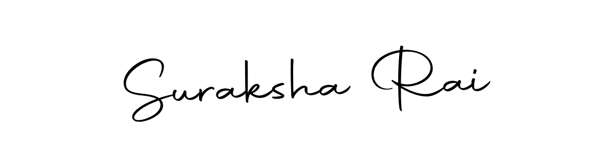 How to make Suraksha Rai name signature. Use Autography-DOLnW style for creating short signs online. This is the latest handwritten sign. Suraksha Rai signature style 10 images and pictures png